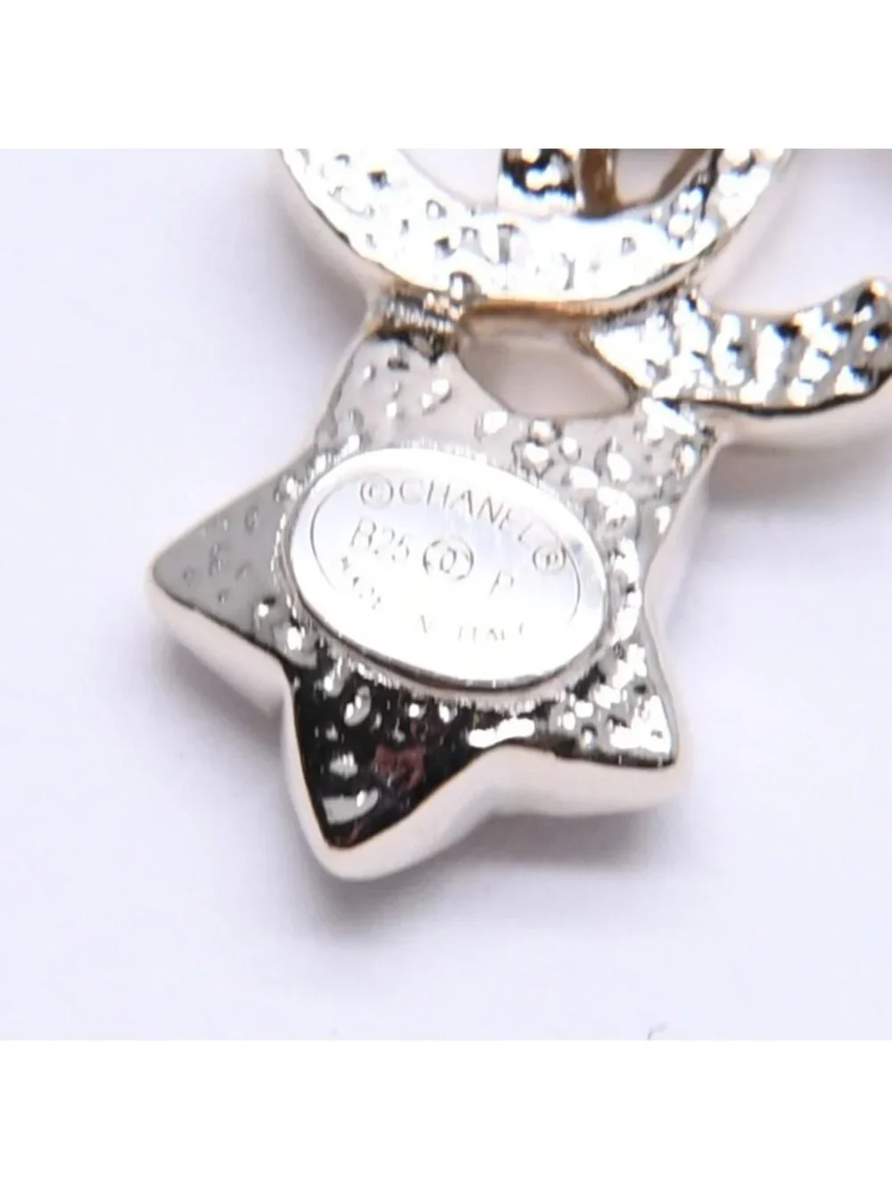 Chanel Earrings CC Logo Star Color Stone Light Gold